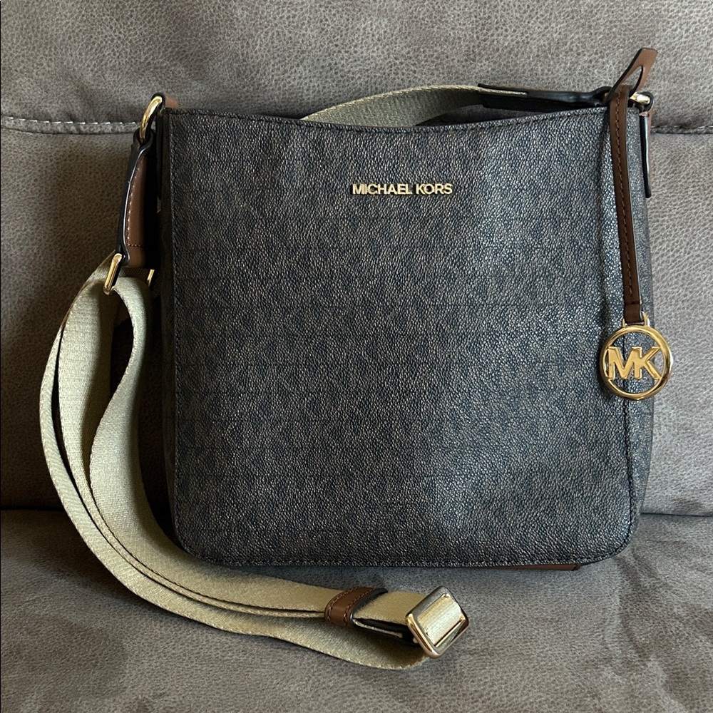 Michael Kors Brown Crossbody Bag with Gold Accents